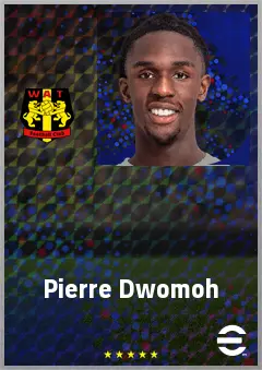Pierre Dwomoh eFootball 2026 player card, 69 OVR CMF