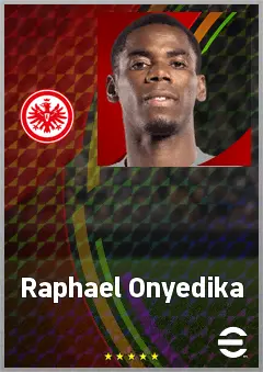 Raphael Onyedika eFootball 2026 player card, 75 OVR DMF