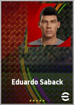 Eduardo Saback eFootball 2026 player card, 57 OVR LMF