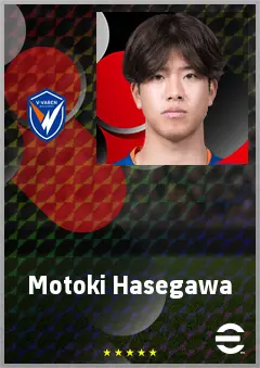 Hasegawa Motoki eFootball 2026 player card, 70 OVR AMF