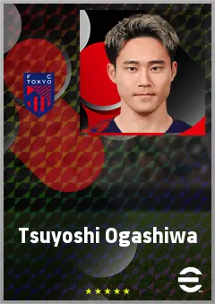 Ogashiwa Tsuyoshi eFootball 2026 player card, 65 OVR CF