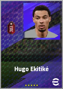 Hugo Ekitiké eFootball 2026 player card, 80 OVR CF