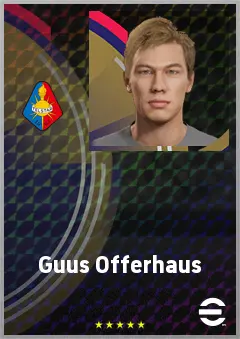 Guus Offerhaus eFootball 2026 player card, 68 OVR CB