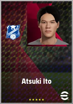 Ito Atsuki eFootball 2026 player card, 72 OVR DMF