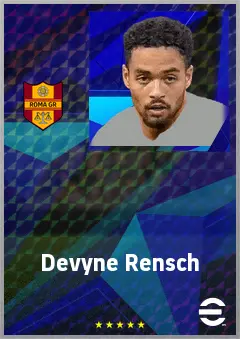 Devyne Rensch eFootball 2026 player card, 73 OVR RB