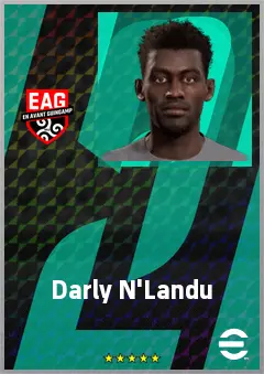 Darly N'Landu eFootball 2026 player card, 68 OVR CMF