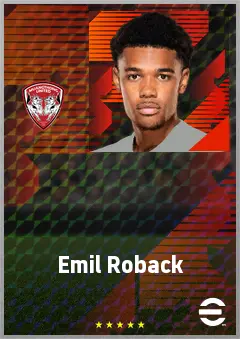 Emil Roback eFootball 2026 player card, 67 OVR LWF
