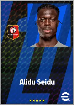 Alidu Seidu eFootball 2026 player card, 74 OVR CB