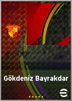 Gökdeniz Bayrakdar eFootball 2026 player card, 69 OVR CF