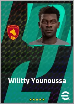 Wilitty Younoussa eFootball 2026 player card, 68 OVR CMF