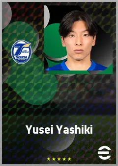 Yashiki Yusei eFootball 2026 player card, 63 OVR AMF