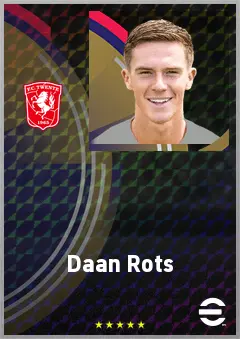 Daan Rots eFootball 2026 player card, 71 OVR RWF