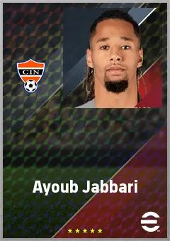 Ayoub Jabbari eFootball 2026 player card, 68 OVR CF