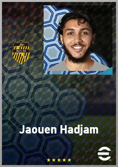 Jaouen Hadjam eFootball 2026 player card, 72 OVR LB