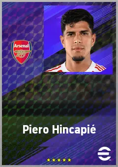 Piero Hincapié eFootball 2026 player card, 78 OVR LB