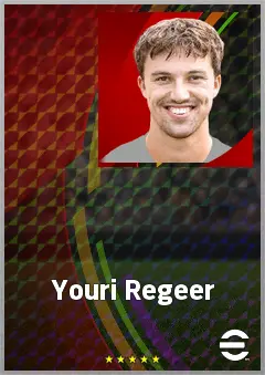 Youri Regeer eFootball 2026 player card, 72 OVR CMF