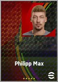 Philipp Max eFootball 2026 player card, 72 OVR LB
