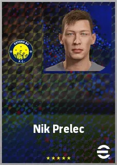 Nik Prelec eFootball 2026 player card, 70 OVR CF