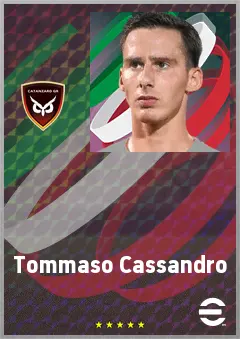 Tommaso Cassandro eFootball 2026 player card, 70 OVR RB