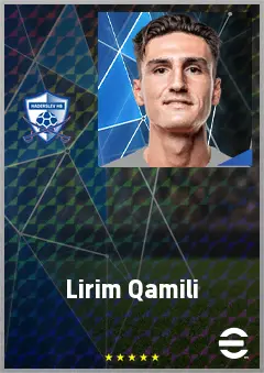 Lirim Qamili eFootball 2026 player card, 69 OVR RWF