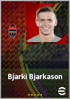 Bjarki Bjarkason eFootball 2026 player card, 68 OVR LMF