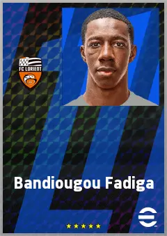 Bandiougou Fadiga eFootball 2026 player card, 65 OVR CMF