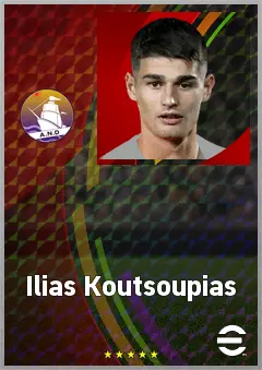 Ilias Koutsoupias eFootball 2026 player card, 69 OVR CMF
