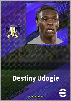 Destiny Udogie eFootball 2026 player card, 78 OVR LB