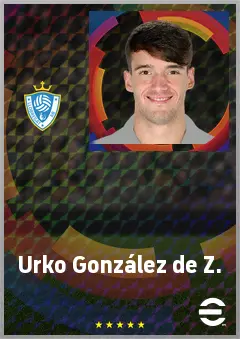 Urko González de Z. eFootball 2026 player card, 71 OVR DMF