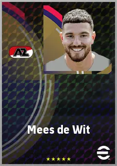 Mees de Wit eFootball 2026 player card, 71 OVR LB