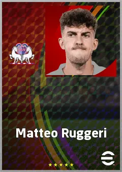 Matteo Ruggeri eFootball 2026 player card, 75 OVR LB