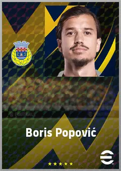 Boris Popović eFootball 2026 player card, 68 OVR CB