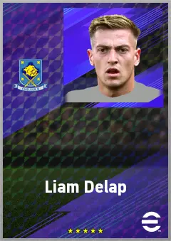 Liam Delap eFootball 2026 player card, 74 OVR CF