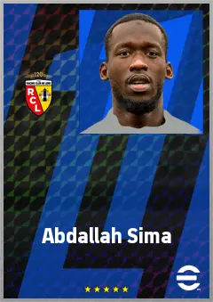 Abdallah Sima eFootball 2026 player card, 74 OVR LWF