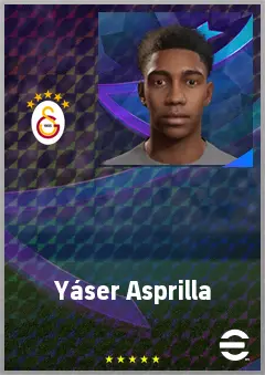 Yáser Asprilla eFootball 2026 player card, 72 OVR AMF
