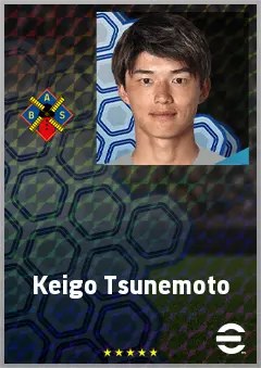 Tsunemoto Keigo eFootball 2026 player card, 70 OVR RB