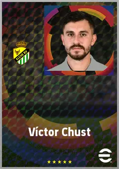 Víctor Chust eFootball 2026 player card, 71 OVR CB