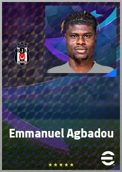 Emmanuel Agbadou eFootball 2026 player card, 75 OVR CB