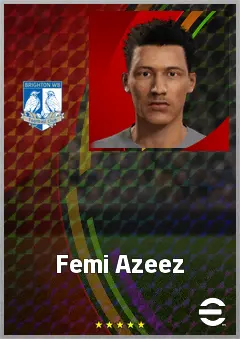 Femi Azeez eFootball 2026 player card, 70 OVR LMF