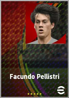Facundo Pellistri eFootball 2026 player card, 71 OVR RWF