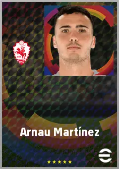 Arnau Martínez eFootball 2026 player card, 76 OVR RB
