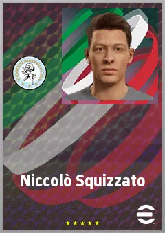 Niccolò Squizzato eFootball 2026 player card, 68 OVR CMF
