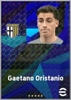 Gaetano Oristanio eFootball 2026 player card, 70 OVR AMF