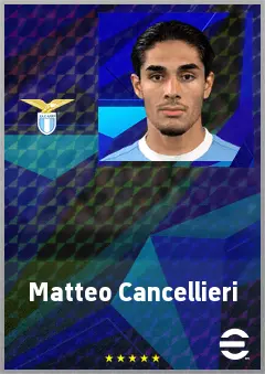 Matteo Cancellieri eFootball 2026 player card, 73 OVR RWF