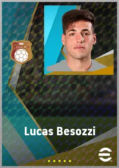 Lucas Besozzi eFootball 2026 player card, 72 OVR LWF