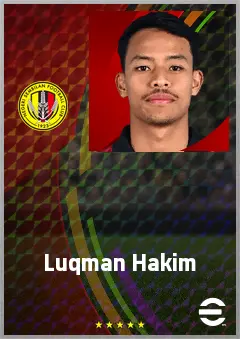 Luqman Hakim eFootball 2026 player card, 63 OVR CF
