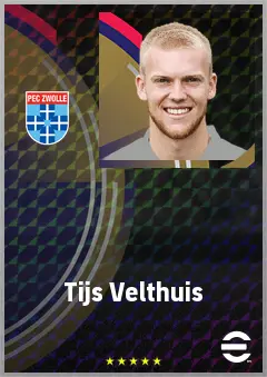 Tijs Velthuis eFootball 2026 player card, 68 OVR CB