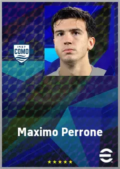 Maximo Perrone eFootball 2026 player card, 74 OVR DMF