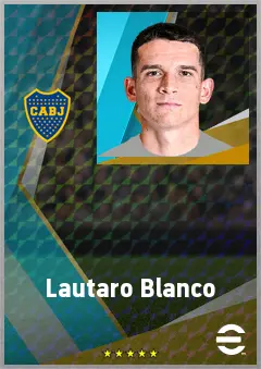 Lautaro Blanco eFootball 2026 player card, 76 OVR LB