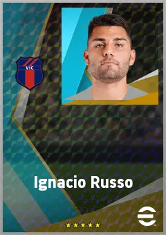 Ignacio Russo eFootball 2026 player card, 74 OVR CF